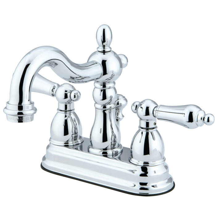 Heritage KB1601AL Double-Handle 3-Hole Deck Mount 4-Inch Centerset Bathroom Faucet with Pop-Up Drain, Polished Chrome