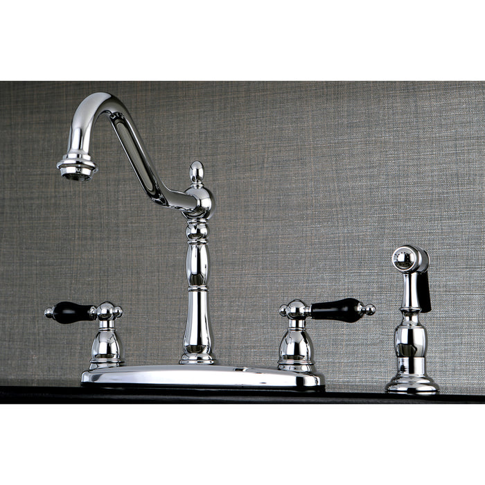 Duchess KB1751PKLBS Two-Handle 4-Hole 8" Centerset Kitchen Faucet with Side Sprayer, Polished Chrome