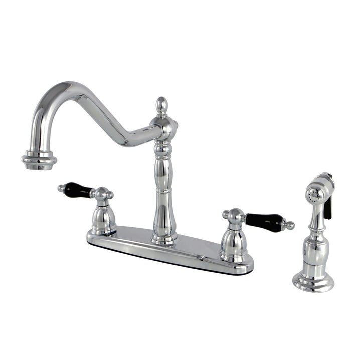 Duchess KB1751PKLBS Two-Handle 4-Hole 8" Centerset Kitchen Faucet with Side Sprayer, Polished Chrome