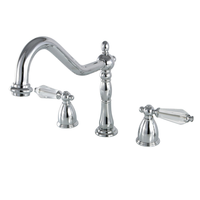 Wilshire KB1791WLLLS Two-Handle 3-Hole Deck Mount Widespread Kitchen Faucet, Polished Chrome