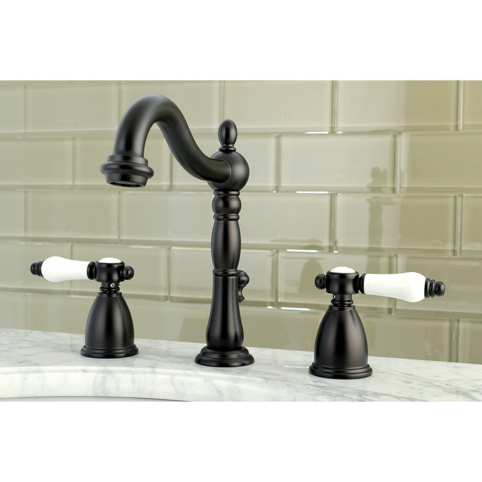 Bel-Air KB1975BPL Two-Handle 3-Hole Deck Mount Widespread Bathroom Faucet with Retail Pop-Up Drain, Oil Rubbed Bronze