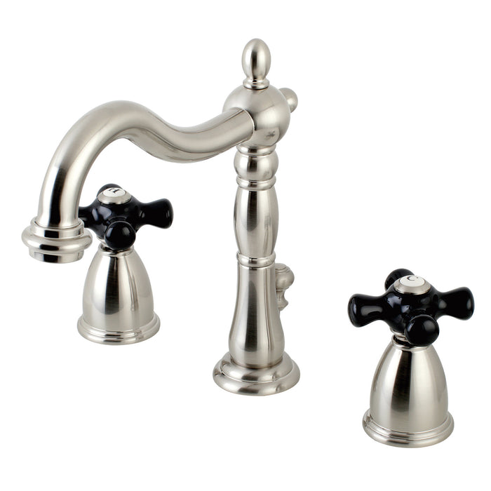 Duchess KB1978PKX Two-Handle 3-Hole Deck Mount Widespread Bathroom Faucet with Retail Pop-Up Drain, Brushed Nickel