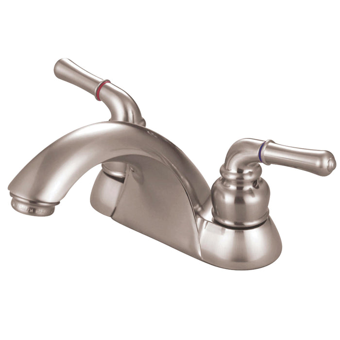 Naples KB2628LP Double-Handle 3-Hole Deck Mount 4-Inch Centerset Bathroom Faucet, Brushed Nickel