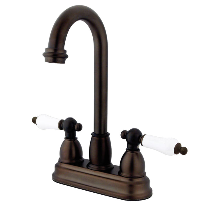 Restoration KB3495PL Two-Handle 2-Hole Deck Mount Bar Faucet, Oil Rubbed Bronze