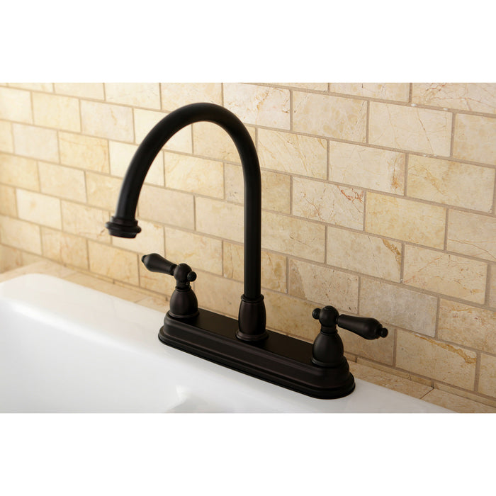 Restoration KB3745AL Two-Handle 3-Hole 8" Centerset Kitchen Faucet, Oil Rubbed Bronze