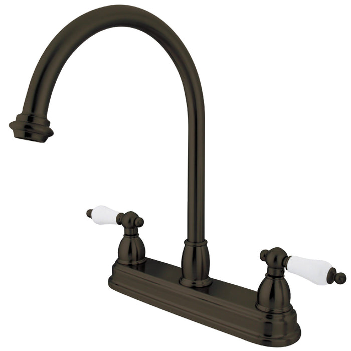 Restoration KB3745PL Two-Handle 3-Hole 8" Centerset Kitchen Faucet, Oil Rubbed Bronze