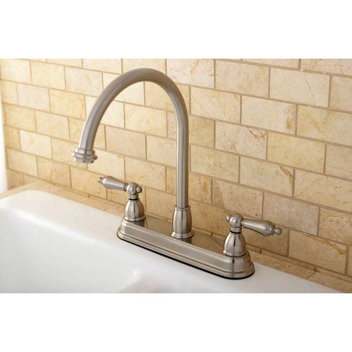 Restoration KB3748AL Two-Handle 3-Hole 8" Centerset Kitchen Faucet, Brushed Nickel