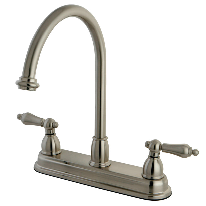 Restoration KB3748AL Two-Handle 3-Hole 8" Centerset Kitchen Faucet, Brushed Nickel