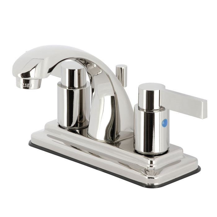 NuvoFusion KB4646NDL Double-Handle 3-Hole Deck Mount 4-Inch Centerset Bathroom Faucet with Pop-Up Drain, Polished Nickel