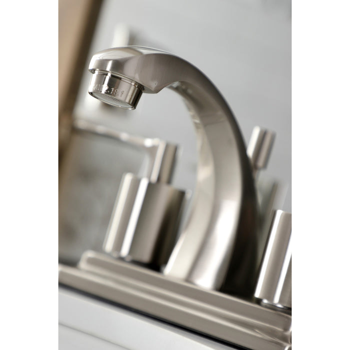 Serena KB4648SVL Double-Handle 3-Hole Deck Mount 4-Inch Centerset Bathroom Faucet with Pop-Up Drain, Brushed Nickel