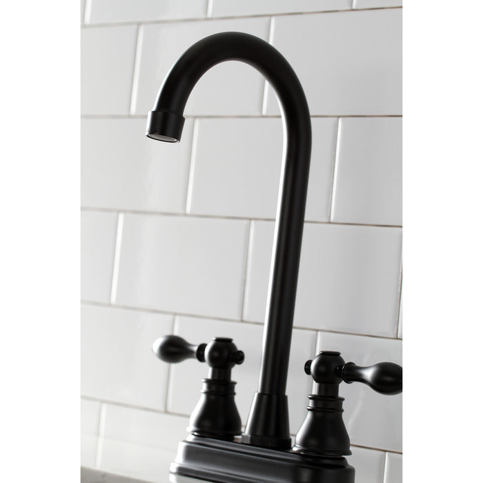 American Classic KB490ACL Two-Handle 2-Hole Deck Mount Bar Faucet, Matte Black