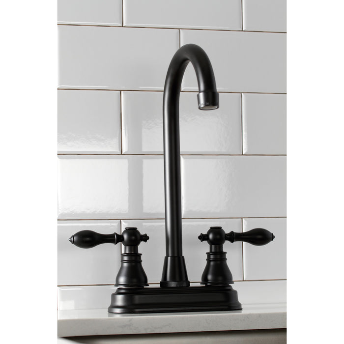 American Classic KB490ACL Two-Handle 2-Hole Deck Mount Bar Faucet, Matte Black