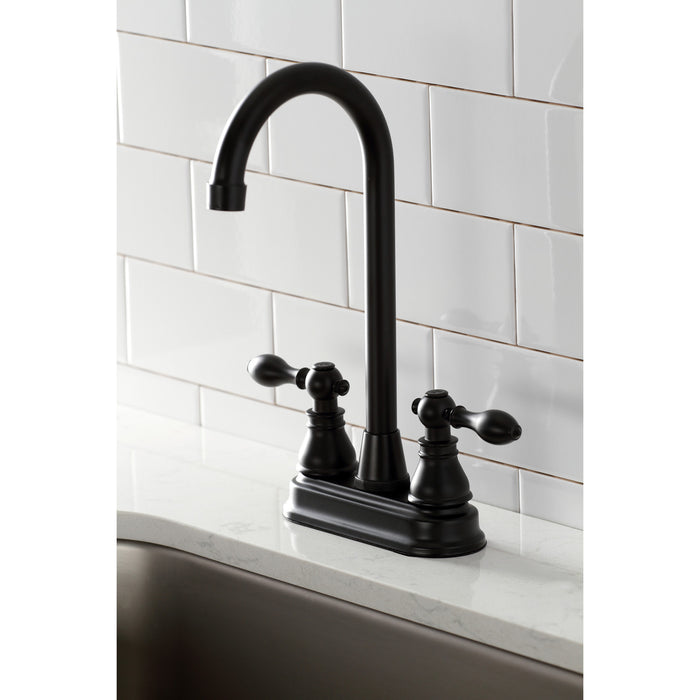 American Classic KB490ACL Two-Handle 2-Hole Deck Mount Bar Faucet, Matte Black