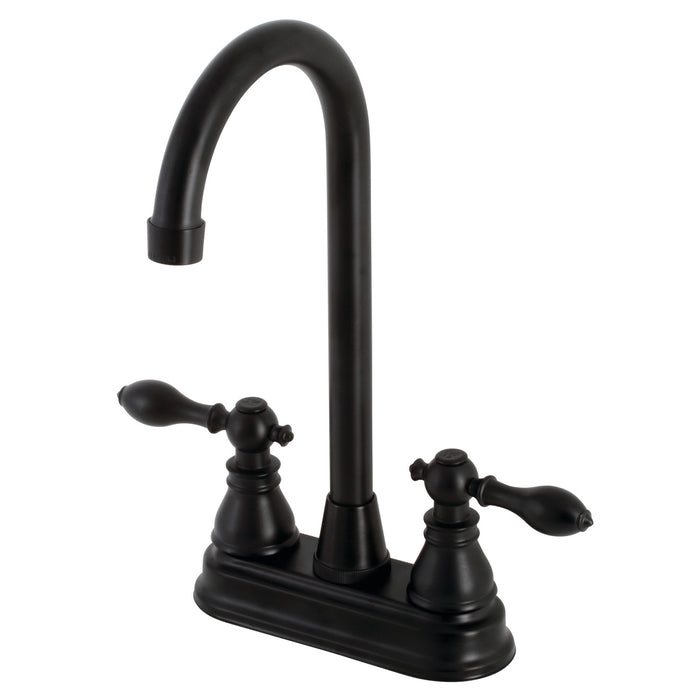 American Classic KB490ACL Two-Handle 2-Hole Deck Mount Bar Faucet, Matte Black