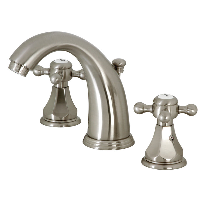 Metropolitan KB4988BX Two-Handle 3-Hole Deck Mount Widespread Bathroom Faucet with Retail Pop-Up Drain, Brushed Nickel