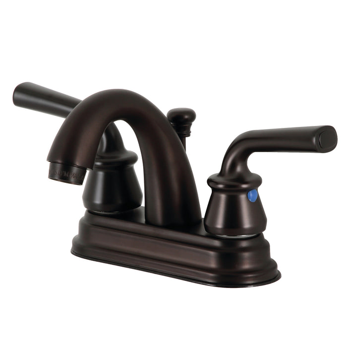 Restoration KB5615RXL Two-Handle 3-Hole Deck Mount 4" Centerset Bathroom Faucet with Plastic Pop-Up, Oil Rubbed Bronze