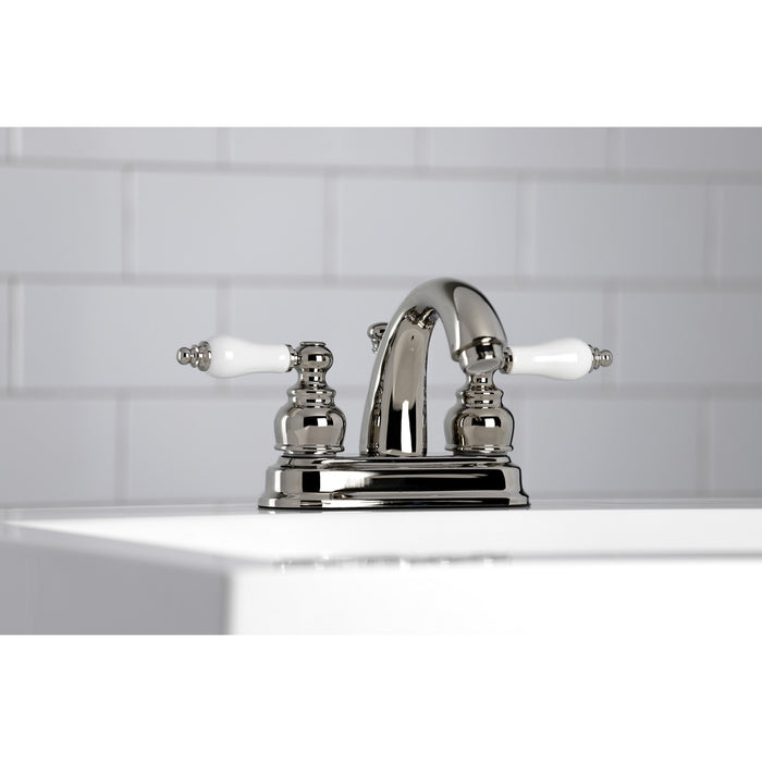 Restoration KB5616PL Double-Handle 3-Hole Deck Mount 4-Inch Centerset Bathroom Faucet with Pop-Up Drain, Polished Nickel