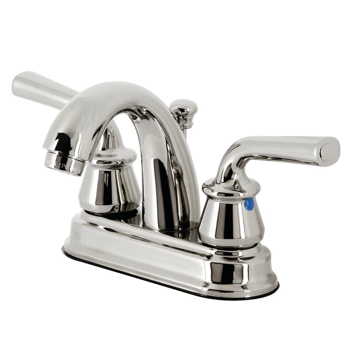 Restoration KB5616RXL Double-Handle 3-Hole Deck Mount 4-Inch Centerset Bathroom Faucet with Pop-Up Drain, Polished Nickel