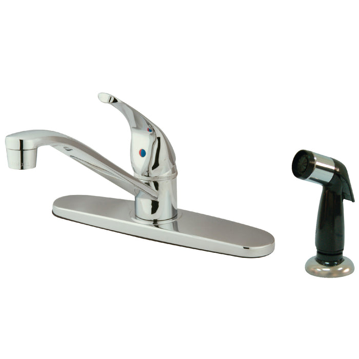 Chatham KB5720 One-Handle 4-Hole 8" Centerset Kitchen Faucet with Side Sprayer, Polished Chrome