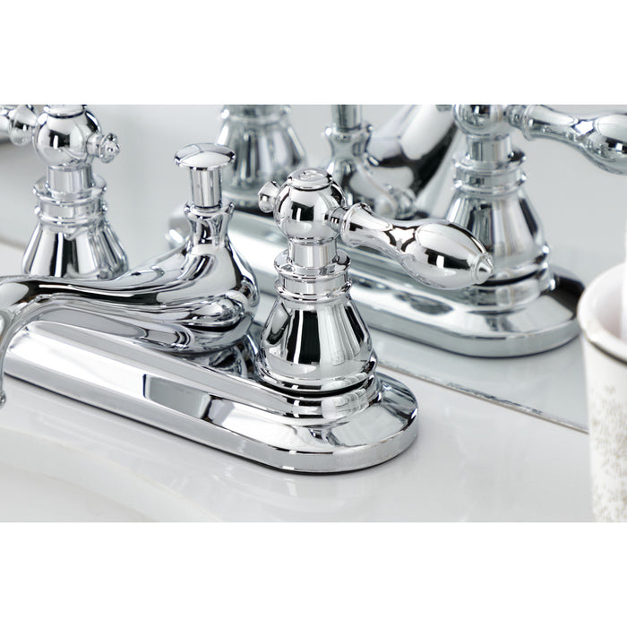 American Classic KB601ACL Double-Handle 3-Hole Deck Mount 4-Inch Centerset Bathroom Faucet with Pop-Up Drain, Polished Chrome