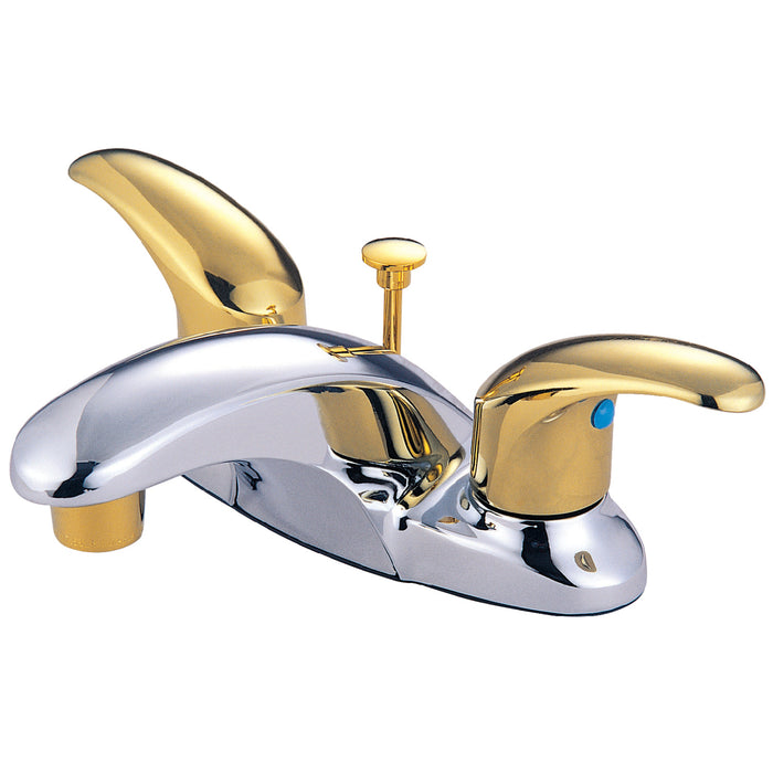 Legacy KB6624LL Double-Handle 3-Hole Deck Mount 4-Inch Centerset Bathroom Faucet with Pop-Up Drain, Polished Chrome/Polished Brass