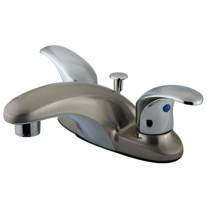 Legacy KB6627LL Double-Handle 3-Hole Deck Mount 4-Inch Centerset Bathroom Faucet with Pop-Up Drain, Brushed Nickel/Polished Chrome