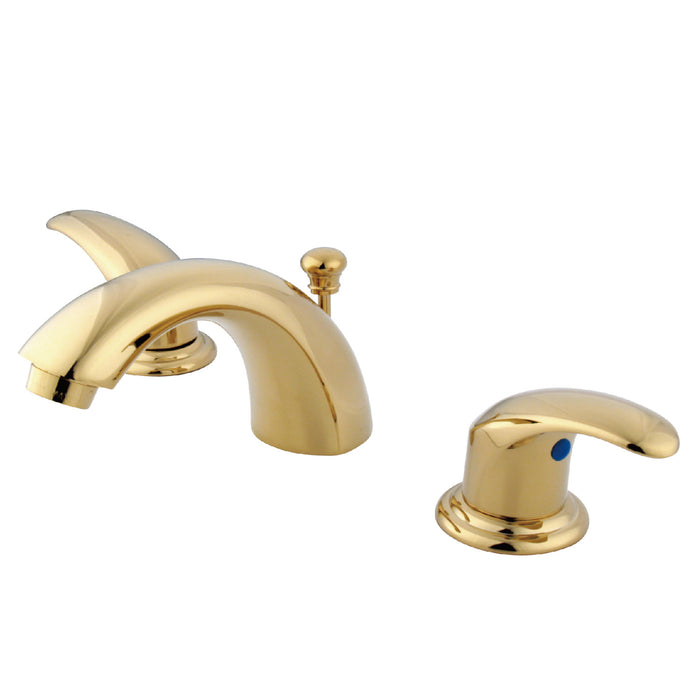 Legacy KB6952LL Two-Handle 3-Hole Deck Mount Mini-Widespread Bathroom Faucet with Pop-Up Drain, Polished Brass