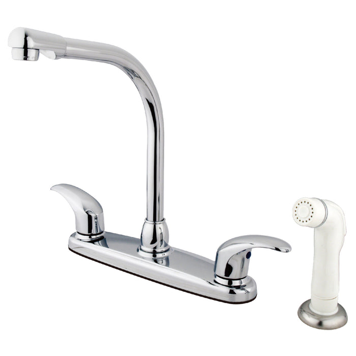 Legacy KB711LL Two-Handle 4-Hole 8" Centerset Kitchen Faucet with Side Sprayer, Polished Chrome