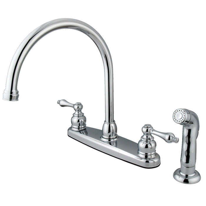 Vintage KB721ALSP Two-Handle 4-Hole 8" Centerset Kitchen Faucet with Side Sprayer, Polished Chrome