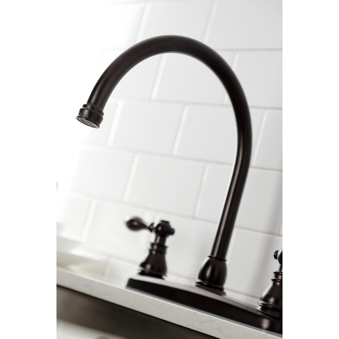 American Classic KB725ACL Two-Handle 4-Hole 8" Centerset Kitchen Faucet with Side Sprayer, Oil Rubbed Bronze