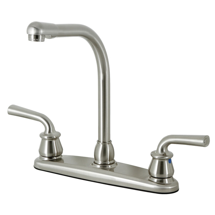 Restoration KB758RXLLS Two-Handle 3-Hole 8" Centerset Kitchen Faucet, Brushed Nickel