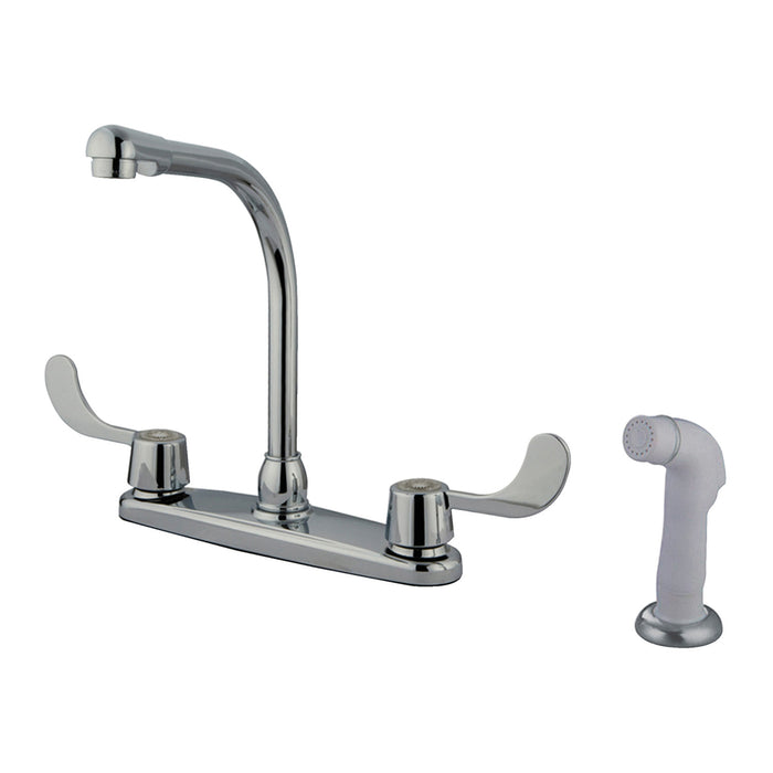 Magellan KB762 Two-Handle 4-Hole 8" Centerset Kitchen Faucet with Side Sprayer, Polished Chrome