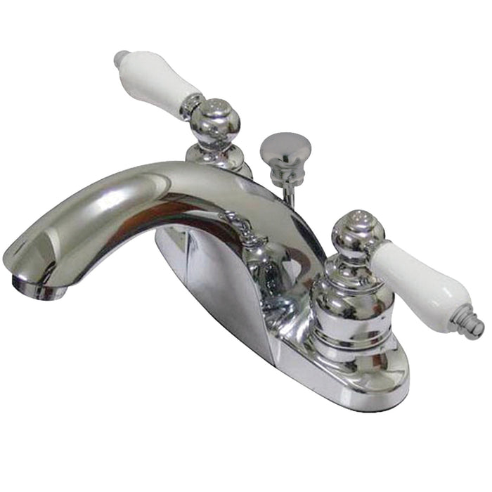 English Country KB7641PL Double-Handle 3-Hole Deck Mount 4-Inch Centerset Bathroom Faucet with Pop-Up Drain, Polished Chrome