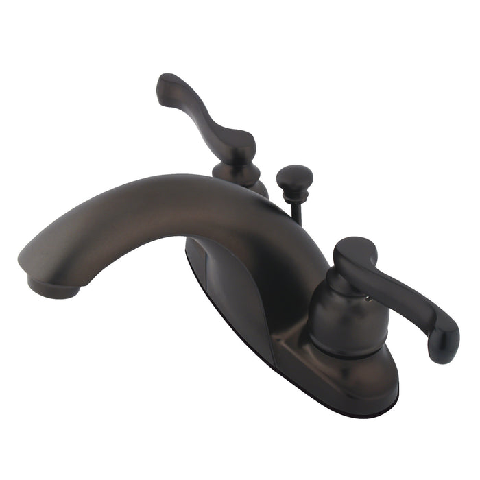 KB7645FL Double-Handle 3-Hole Deck Mount 4-Inch Centerset Bathroom Faucet with Pop-Up Drain, Oil Rubbed Bronze