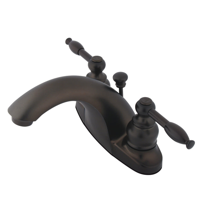 KB7645KL Double-Handle 3-Hole Deck Mount 4-Inch Centerset Bathroom Faucet with Pop-Up Drain, Oil Rubbed Bronze