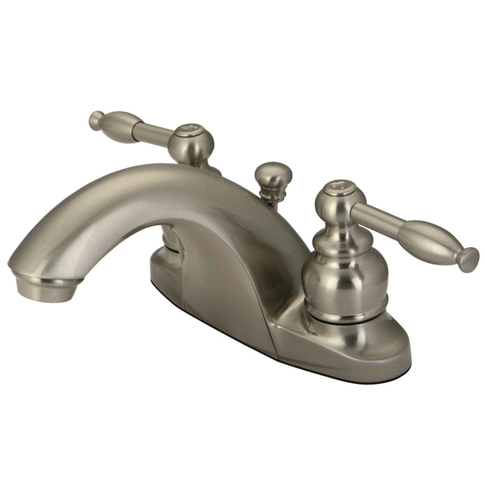 KB7648KL Double-Handle 3-Hole Deck Mount 4-Inch Centerset Bathroom Faucet with Pop-Up Drain, Brushed Nickel