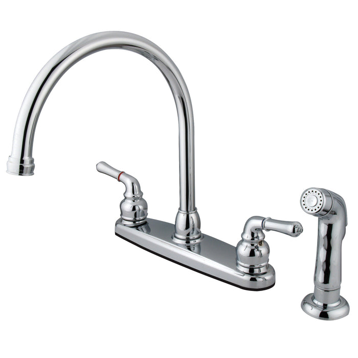 Magellan KB791SP Two-Handle 4-Hole 8" Centerset Kitchen Faucet with Side Sprayer, Polished Chrome