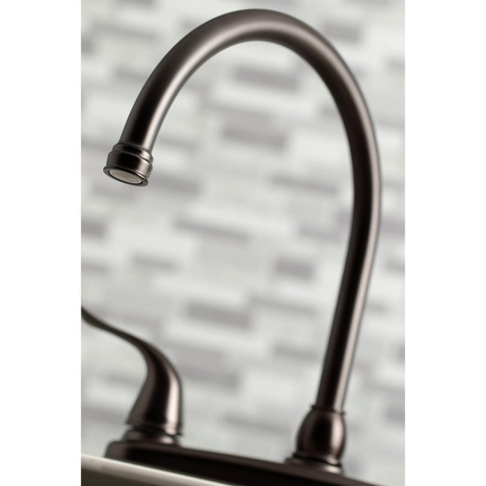 Yosemite KB795YL Two-Handle 4-Hole 8" Centerset Kitchen Faucet with Side Sprayer, Oil Rubbed Bronze