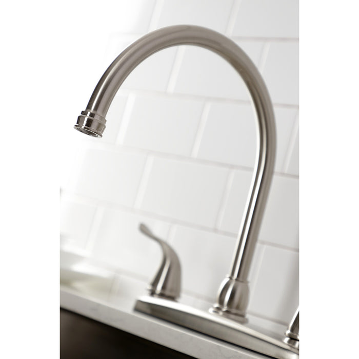 Yosemite KB798YL Two-Handle 4-Hole 8" Centerset Kitchen Faucet with Side Sprayer, Brushed Nickel