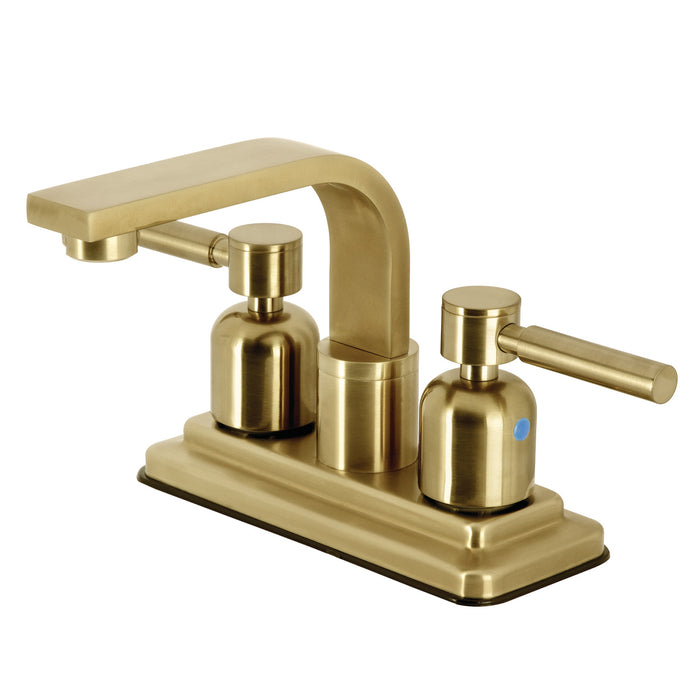 Concord KB8467DL Two-Handle 2-Hole Deck Mount 4" Centerset Bathroom Faucet with Push Pop-Up, Brushed Brass