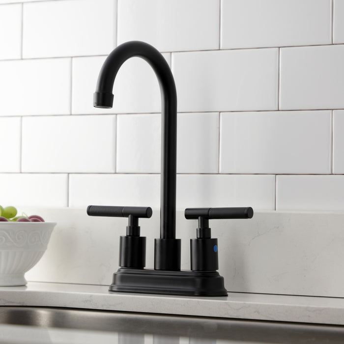 Kaiser KB8490CKL Two-Handle 2-Hole Deck Mount Bar Faucet, Matte Black