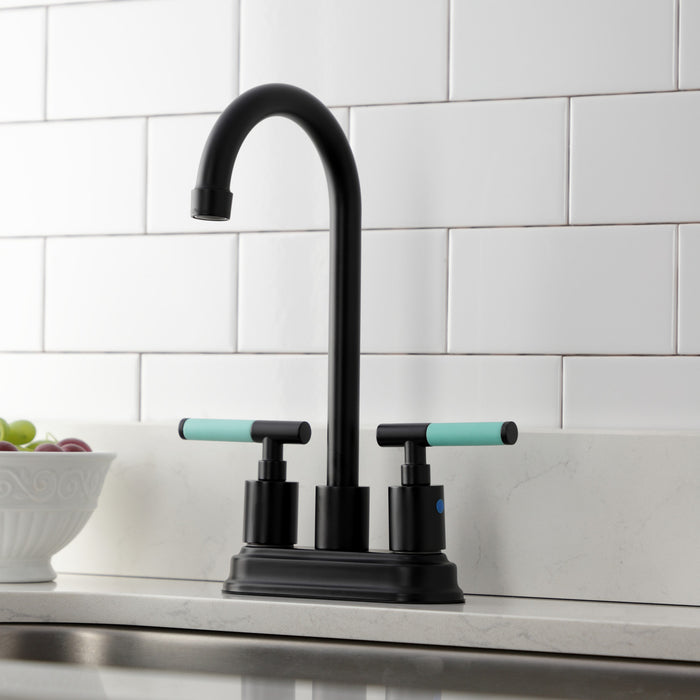 Kaiser KB8490CKL Two-Handle 2-Hole Deck Mount Bar Faucet, Matte Black