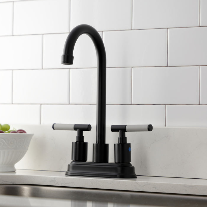 Kaiser KB8490CKL Two-Handle 2-Hole Deck Mount Bar Faucet, Matte Black