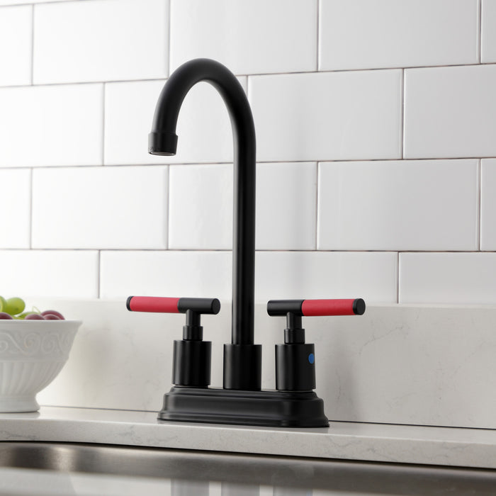 Kaiser KB8490CKL Two-Handle 2-Hole Deck Mount Bar Faucet, Matte Black