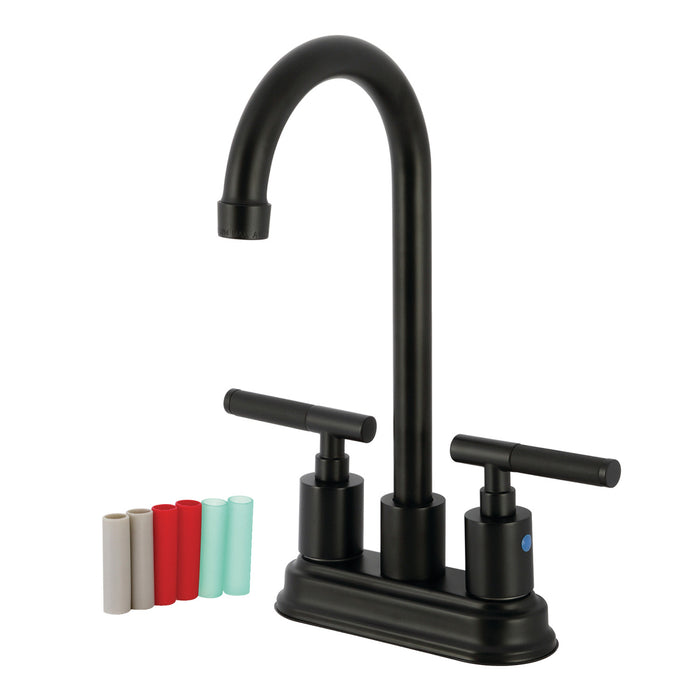 Kaiser KB8490CKL Two-Handle 2-Hole Deck Mount Bar Faucet, Matte Black