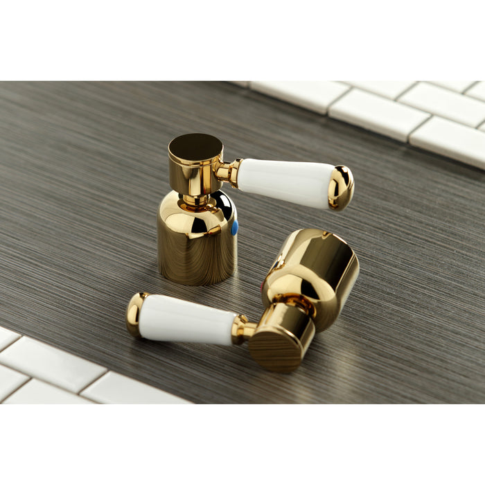 Paris KB8492DPL Two-Handle 2-Hole Deck Mount Bar Faucet, Polished Brass