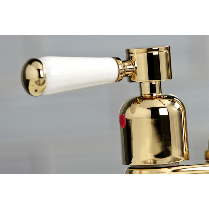 Paris KB8492DPL Two-Handle 2-Hole Deck Mount Bar Faucet, Polished Brass