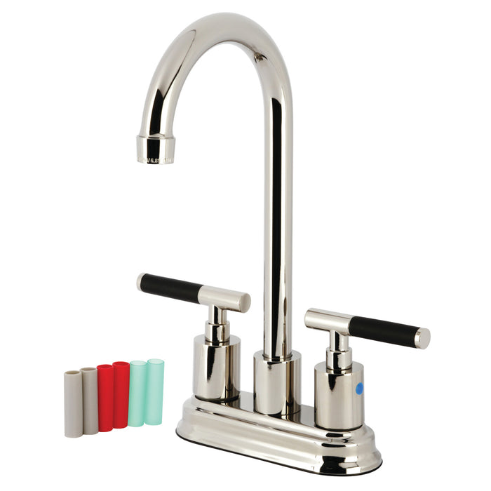 Kaiser KB8496CKL Two-Handle 2-Hole Deck Mount Bar Faucet, Polished Nickel