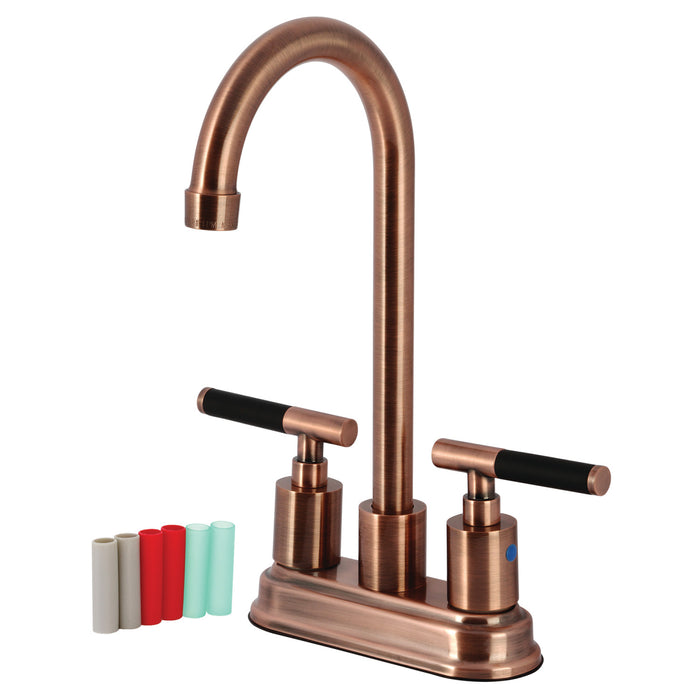 Kaiser KB849CKLAC Two-Handle 2-Hole Deck Mount Bar Faucet, Antique Copper