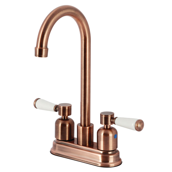 Paris KB849DPLAC Two-Handle 2-Hole Deck Mount Bar Faucet, Antique Copper